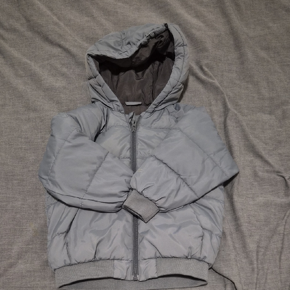 Zara Kids Gray Puffer Jacket with Hood